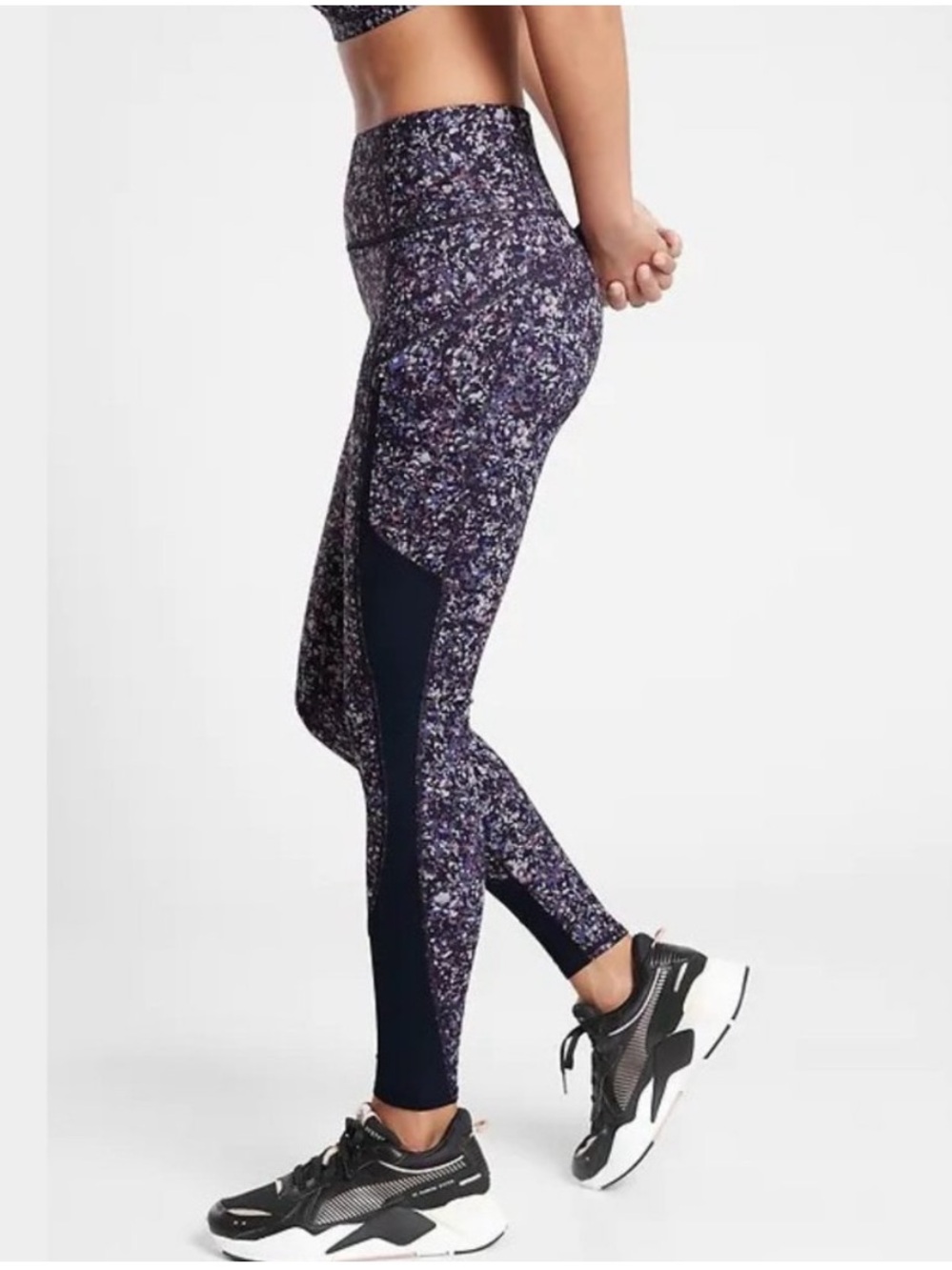 Athleta Rainier Printed Mesh Tight High-Waist Leggings in Sandstone Multi 1X